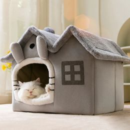 Foldable Cat House Warm Chihuahua Cave Bed in Winter Cat Basket Suitable for Dogs Warm and Soft Cat Mattress Dog House Dog House Deep Sleep 240131