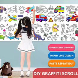 Party Decoration 3M Children's Drawing Roll DIY Coloring Paper Color Filling Graffiti Scroll Paper-cut Kids Painting Educational Toys