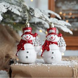 Christmas Decorations Ornaments 2pcs Crutch Santa Snowman Elk Xmas Tree Pendant 2024 Decoration For Home Noel Gifts Navidad Decor