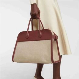 theRow Canvas Cowhide Tote Bag Women's designer bags Luxury New Large Capacity Margaux 15 Handbag 240115