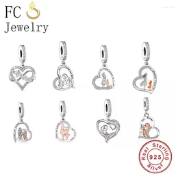 Loose Gemstones FC Jewelry Fit Original Pan Charms Bracelet 925 Silver Mother And Daughter Friends Forever Bead For Making Women Berloque