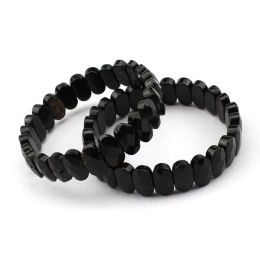 Bracelets Black Tourmaline Stone Beads Bracelet Natural Energy Stone Bangle Diy Jewelry For Woman Wholesale !