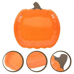 Disposable Dinnerware 10 Pcs Halloween Pumpkin Paper Plates Party Supplies Shaped Dishes Home Supply Dessert Cake Multi-function Dinner