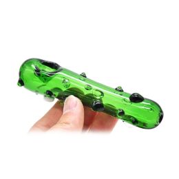 Funny Pickle Smoking Glass Pipe Cucumber Heady tobacco Hand Pipes pyrex Colourful spoon Smoking Accessories for Cute gift LL
