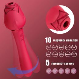 Sucking Rose vibrator Female Clitoris Sucker Vacuum Stimulator Vaginal Massagers Adults Goods Rose vibrating Sex Toy for Women 1101