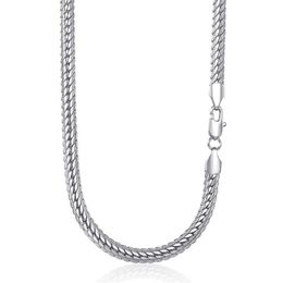 6mm Womens Mens Necklace Chain Hammered Close Rombo Link Curb Cuban White Gold Filled GF Fashion Jewellery Accessories DGN337 Chains305n