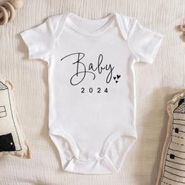 Rompers Baby 2024 Pregnancy Announcement Born Bodysuits Cotton Summer Boys Girls Romper Jumpsuit Clothes Outfit