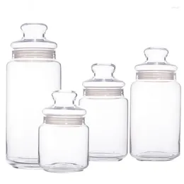 Storage Bottles Transparent Useful Things For Kitchen Gadgets Glass Jar Jars With Lids Sealed Container Accessories & Organization