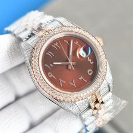 Diamond Watch Automatic Mechanical Movement 41mm Stainless Steel Sapphire Waterproof Men Wristband Montre De Luxe Fashion WristWat212O