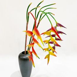 130cm Artificial Strelitzia Reginae Branch Large Paradise Bird Fake Flower Home Office Indoor Outdoor Green Plants 240127