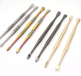 Wholesale Rainbow Sier Dab Tool Long Dabber Tool Metal Single for Wax Dry Herb FY3679 B1013