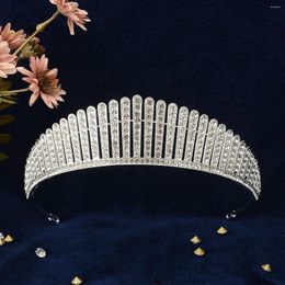 Hair Clips Luxury Sparkling Geometric Crystal Bridal Tiaras Crown Baroque Rhinestone Pageant Diadem Bride Headband Wedding Accessories