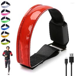 Night Lights USB Charging LED Luminous Running Armband Bracelet Reflective Safety Belt Outdoor Sports Arm Band223S