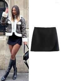 Skirts Black Pink Sex Mini Skirt Shorts Woman High Waist Women's Summer Autumn Fashion Wrap