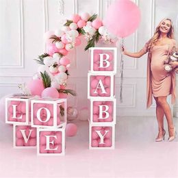 Party Decoration Baby Shower Name Balloon Box Balloons Arch Backdrop Letter Transparent Babyshower One For Boy Girl Decor292w