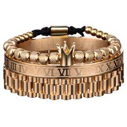 Bracelets Luxury Crown Roman Numeral Bracelet 12mm Watch Band Stainless Steel Dudes Rollie Hip Hop Macrame Bracelet Wristbands Men Jewellery