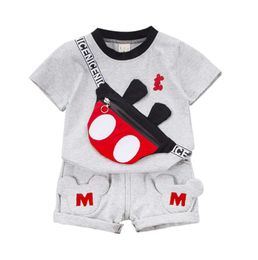 New Summer Baby Clothes Suit Children Fashion Boys Girls Cartoon T Shirt Shorts 2Pcs/set Toddler Casual Clothing Kids Tracksuits fallow