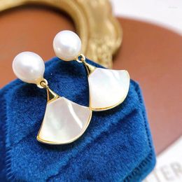 Stud Earrings Natural Freshwater Pearl Ear Studs Female 7mm Mother Shell Ornament Frosty Style