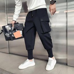Men's Pants Men Cargo Trousers Ankle-banded Sweatpants Soft Breathable With Design Multi Pockets For Casual