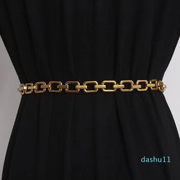 Belts Designer Casual Belt Vintage Gold Letter Statement Waist Chain Metal Alloy Luxury Women Waist Belt Link Chain Dress Jean Belt