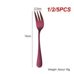 Forks 1/2/5PCS Pieces Gold Dessert Fork Set Stainless Steel Fruit Ice Cream Cake Tea For Home Party Mirror Tableware