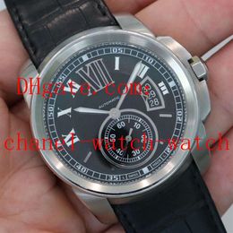 Calibre de W7100041 Mens Automatic Watch Fashion Men's Sport Wrist Watches Black Dial And Leather Strap225K