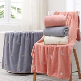 Towel Embroidered Coral Velvet Bath Set Baby Thickened Absorbent High-density With Hand Gift