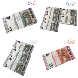 2022 Fake Money Banknote 5 10 20 50 100 Dollar Euros Realistic Toy Bar Props Copy Currency Movie Money Faux-billets 100 PCS Pack2924RLCF