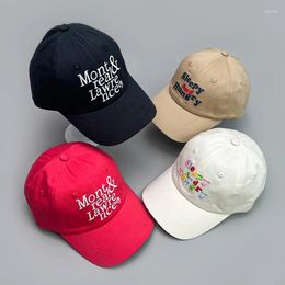 Ball Caps Korean Letter Embroidery Baseball Hats Versatile Breathable Sunshade Snapback Men Women Fashion Comfortable Couple Ins