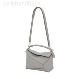 Bags Puzzles Loewwes Handbag Spliced Genuine Leather 7A Small Pearl Soft Calfskin Crossbody Bag