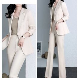 Spring Autumn Fashion Professional Suit Womens Elegant Jacket Matching Set Korean Casual Blazers Twopiece Sets 240127