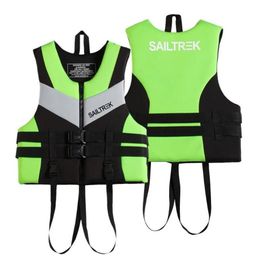 Life Vest & Buoy Neoprene Jacket Fishing Kayak Water Sports Kayaking Boat Swimming Survival Safety For Adult309U
