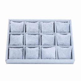 Stackable 12 Girds Jewellery Trays Storage Tray Showcase Display Organiser LXAE Watch Boxes & Cases327f