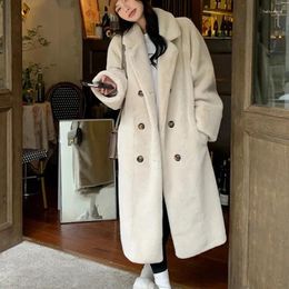 Women's Fur Thicken Warm Long Faux Jackets Loose Imitate Mink Coats Korean Fashion Winter Furry Outerwear Women Luxury Overcoat