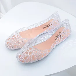 Sandals Crystal Jelly Women Shoes Summer Hollow Breathable Ladies Female Casual Lazy Slip-on Outdoor Holes Slipper