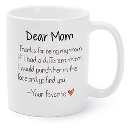 Valentines Day Gift Mugs for Mother Funny Mommy Xmas Holiday Birthday Presents Thanks For Being My Mom Gag Coffee Tea Cups 11 O T2291y