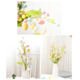 Decorative Flowers Artificial Floral Arrangement Plant Realistic Diy Easter Eggs Branch For Maintenance-free