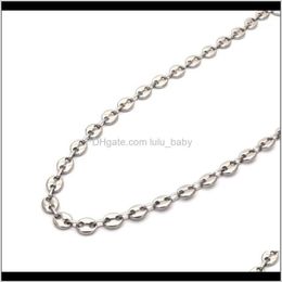 Chains Necklaces & Pendants Jewelrymujer And Hombre Whole Stainless Steel Necklace Sier Colour Coffee Bean Fashion Jewellery N042270k