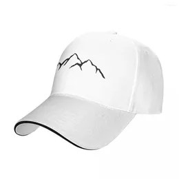 Ball Caps Mountain Outline Baseball Cap Spring Vector Art Running Hip Hop Hats Wholesale Unisex-Teens Stylish Print