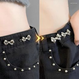 Brooches Bowknot Button Adjuster For Pants Skirts Waist Tightener Adjustable Buckle Jeans No Sewing Required