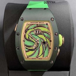 Luxury Watch RM Wrist Watch Richardmillle Wristwatch RM37-01 Cotton Candy Womens Series 18K Rose Gold Two tone Ceramic Enamel Faced Diamond RM3701
