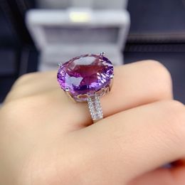 Women Fashion Jewelry Girl dark Purple Crystal Zircon Diamond white gold plated Ring Student Girl's Birthday Gift