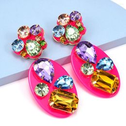 Dangle Earrings Fashion Design Resin Acrylic Pendant For Women Big Rhinestone Drop Jewelry Accessories Gifts