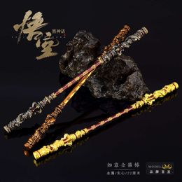 Black Myth:WUKONG Game Peripheral Toy Model Wukong Large Golden Cudgel Hits Metal Craft Toys Figurine Golden Cudgel and Tight Headband Ideal Gaming Gifts