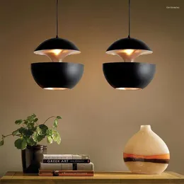 Pendant Lamps Nordic Apple Led Restaurant Kitchen Bar Bedroom Bedside Light Black Chandelier Home Decoration Fixture