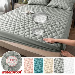 Waterproof Mattress Cover Elastic Matress Protector Double Bed Jacquard Sheet Nonslip Bedspreads For KingQueen Size 1pc 240227