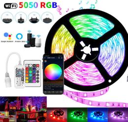 30M WIFI LED Strip Lights Bluetooth 30M WIFI LED Strip Lights Bluetooth RGB Led light 5050 SMD Flexible 20M 25M Waterproof 2835 W29740512