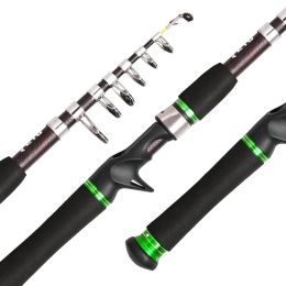 Rods JOSBY Telescopic Lure Fishing Rod 1.5M 1.8M 2.1M 2.4M FRP Fibre Spinning Casting Ultralight Portable Travel Pole Tackle