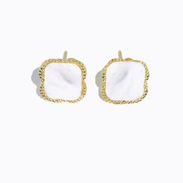 jewlery designer for women diamond earrings stud clover earrings 18K Gold Plated Plant Stainless Steel studs fashion earing gift314E