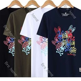 Men's T-Shirts Designer Psychological Bunny Tshirt Summer Skull Rabbit Full Print Round Neck Casual Short Sleeve T-Shirt Trendy Brand Pure Cotton Tshirts 215
